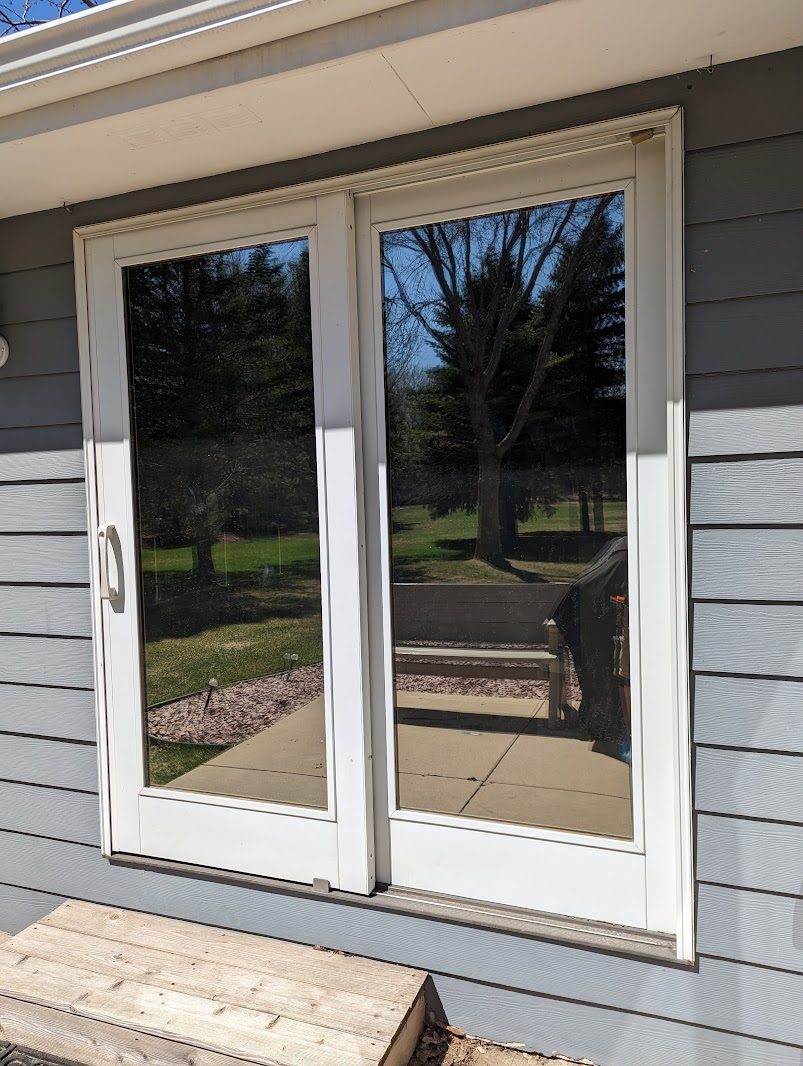 Patio door on a home with siding